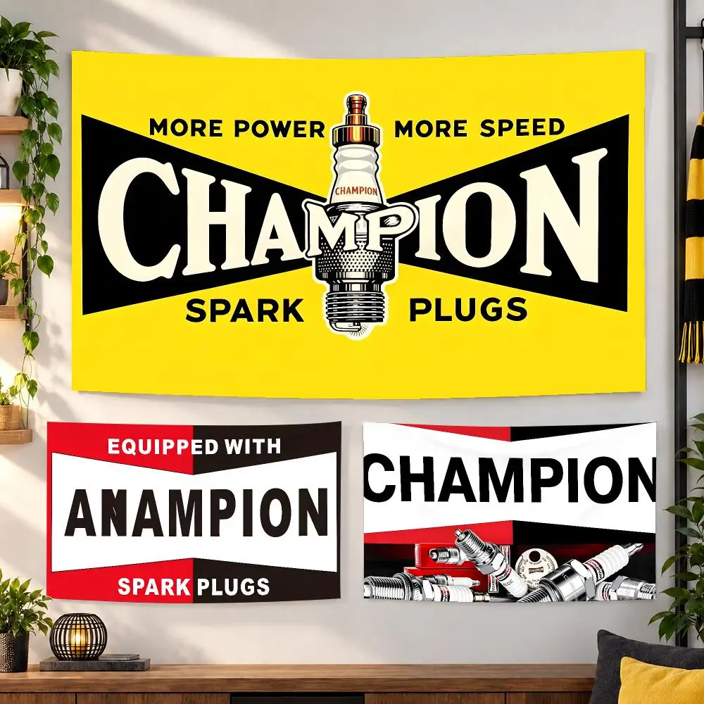 Champions Spark Plugs Tapestry Wall Hanging, Suitable For Living Room, Bedroom, Study, Party Home Decor Gift