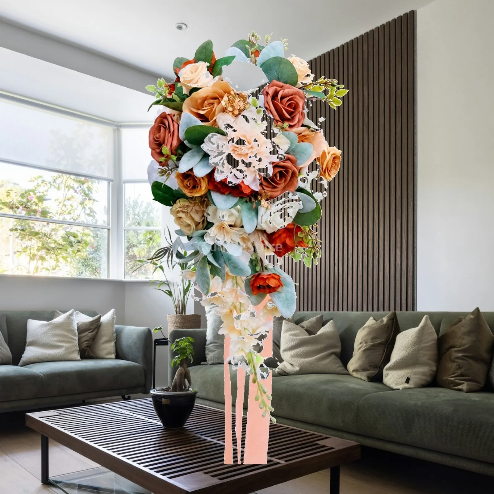 teardrop-wedding-bouquet-with-ribbon-handle-realistic-hand-tied-silk-bridal-bouquet-lifelike-ready-to-use-for-brides