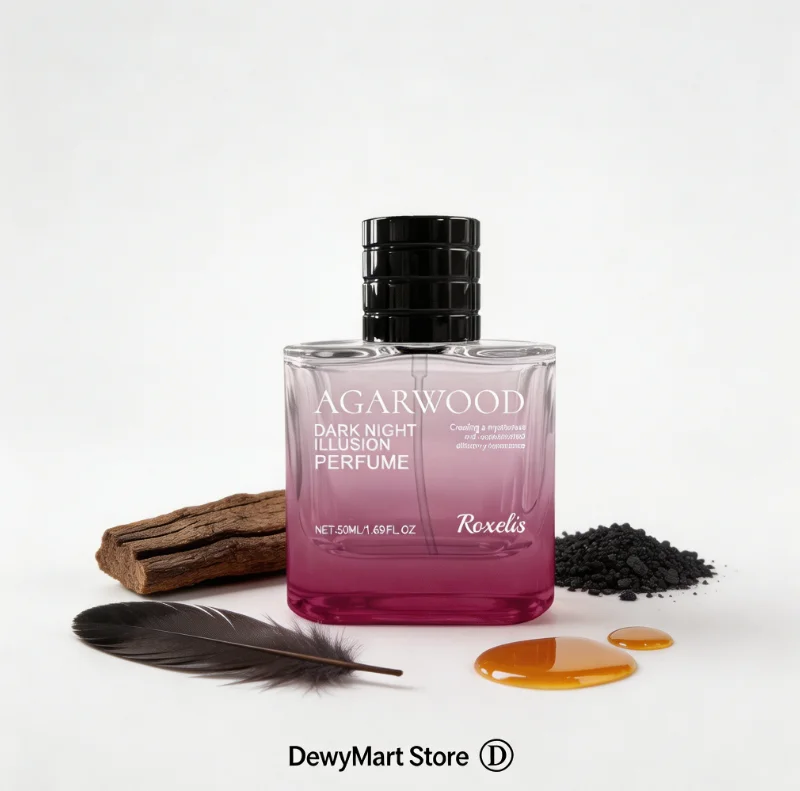 Roxelis Dark Night Illusion Perfume, Agarwood Woody Scent Long-Lasting Natural Fragrance for Men and Women