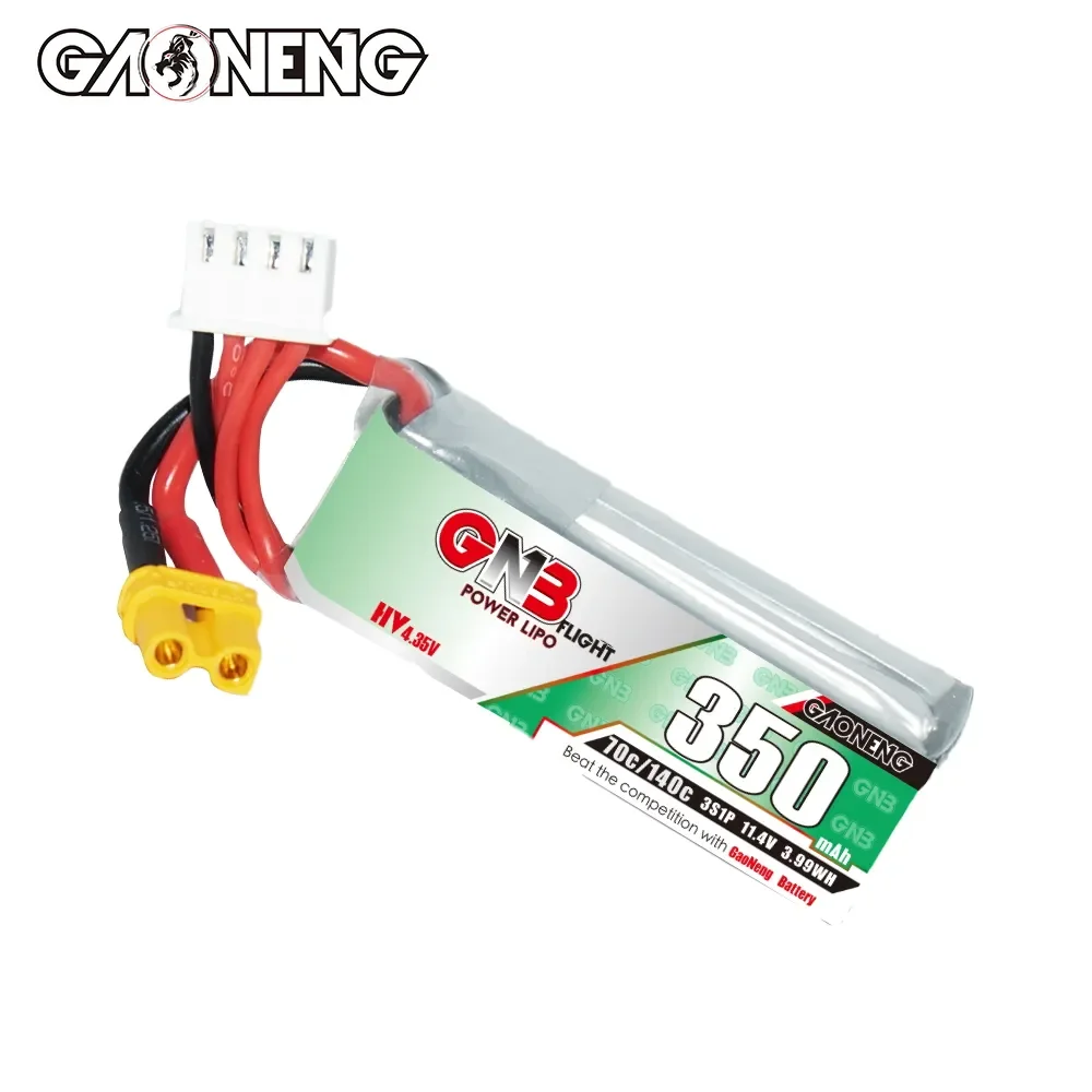 Gaoneng GNB 350mAh 3S 70C LiPo Battery 11.4V XT30 for size 90-130mm Brushless Drones, Cinewhoop, Small Heli, Mini Micro FPV view 2