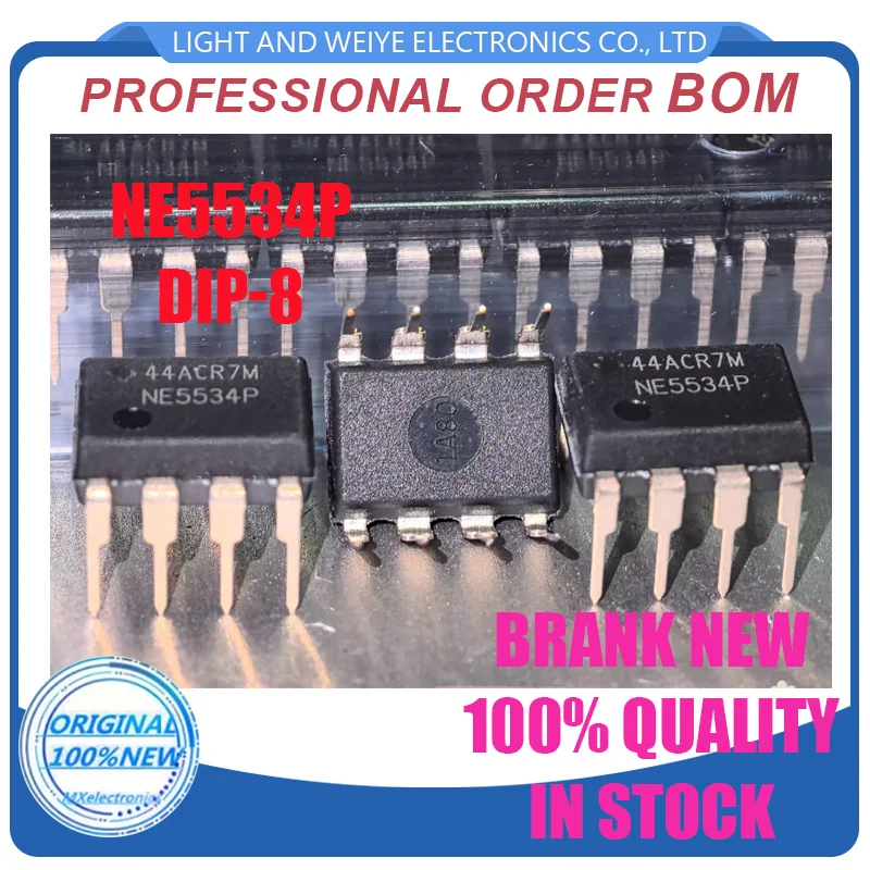 NE5534P High Performance Dual Amplifier, DIP-8 Amplifier, Low Noise, Original, New, In Stock, 10Pcs,