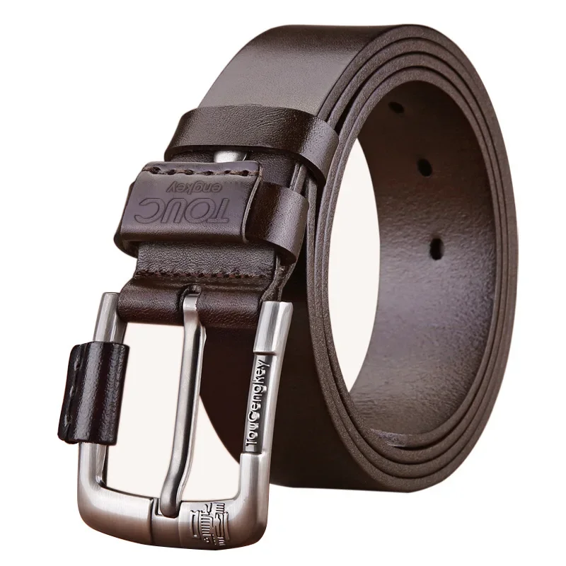 حزام رجالي كاجوال متعدد الاستخدامات من جلد البقر الأصلي الحقيقي بطبقة رأس على الطراز الإيطالي من الجلد السميك للرجال #5