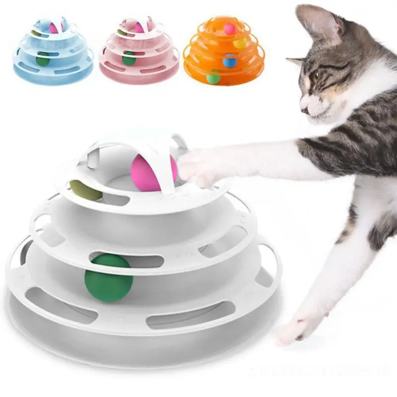 Kitten Play Disk Trackball Cat Teaser Practical Pet Cat Tower Cats Ball Turntable Ball Anti Asphyxia Safe Kitten Exercise Toy