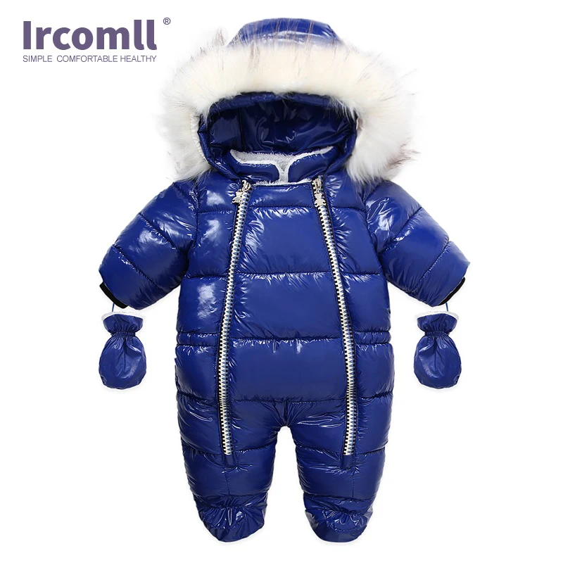 Ircomll Hight Quality Baby Boy Girl Winter Clothes Baby Snowsuit Toddler Thicken Waterproof Down Rompers Children Overalls