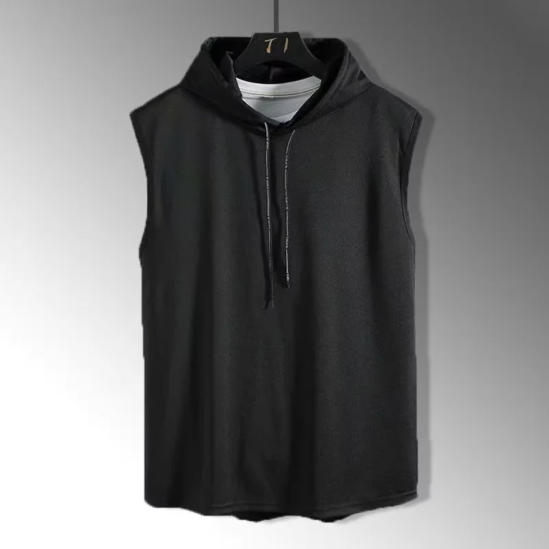 

Solid Color 2025 Brand New Men's Tank Tops Vest Sleeveless Tees For Male Hooded Man Vests Tops Hip Hop Men Tank Top T shirt