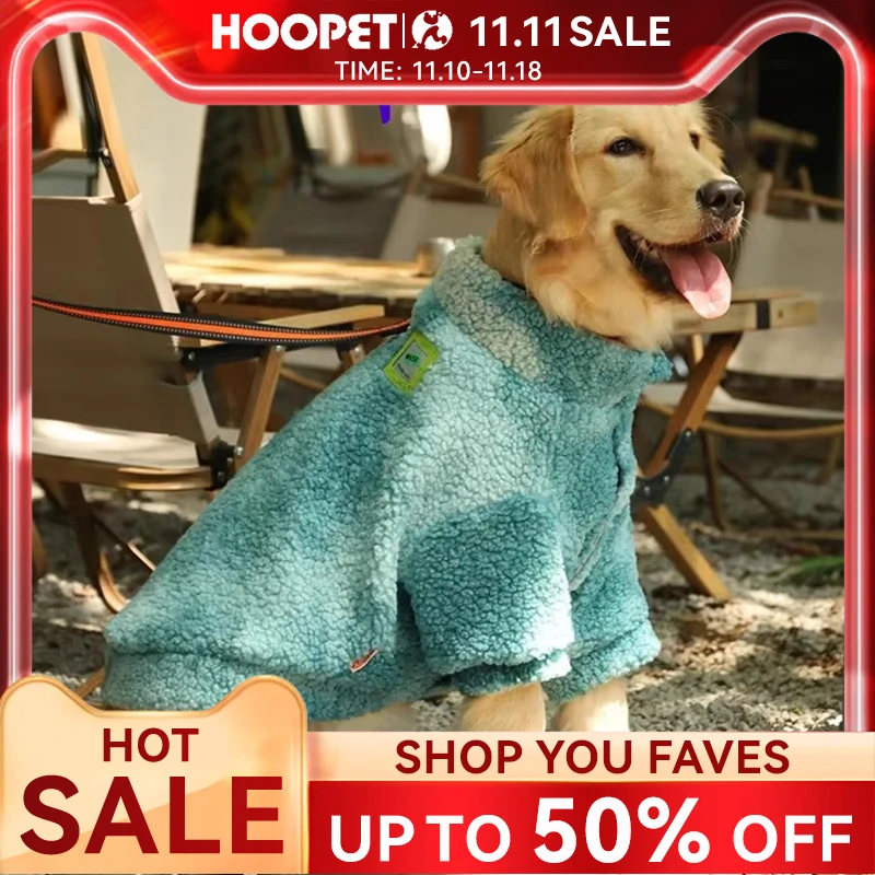 HOOPET 3XL-7XL Winter Thick Big Dog Clothes Lambs Wool Jacket for Medium Large Dogs Windproof Coat Pet Accessories