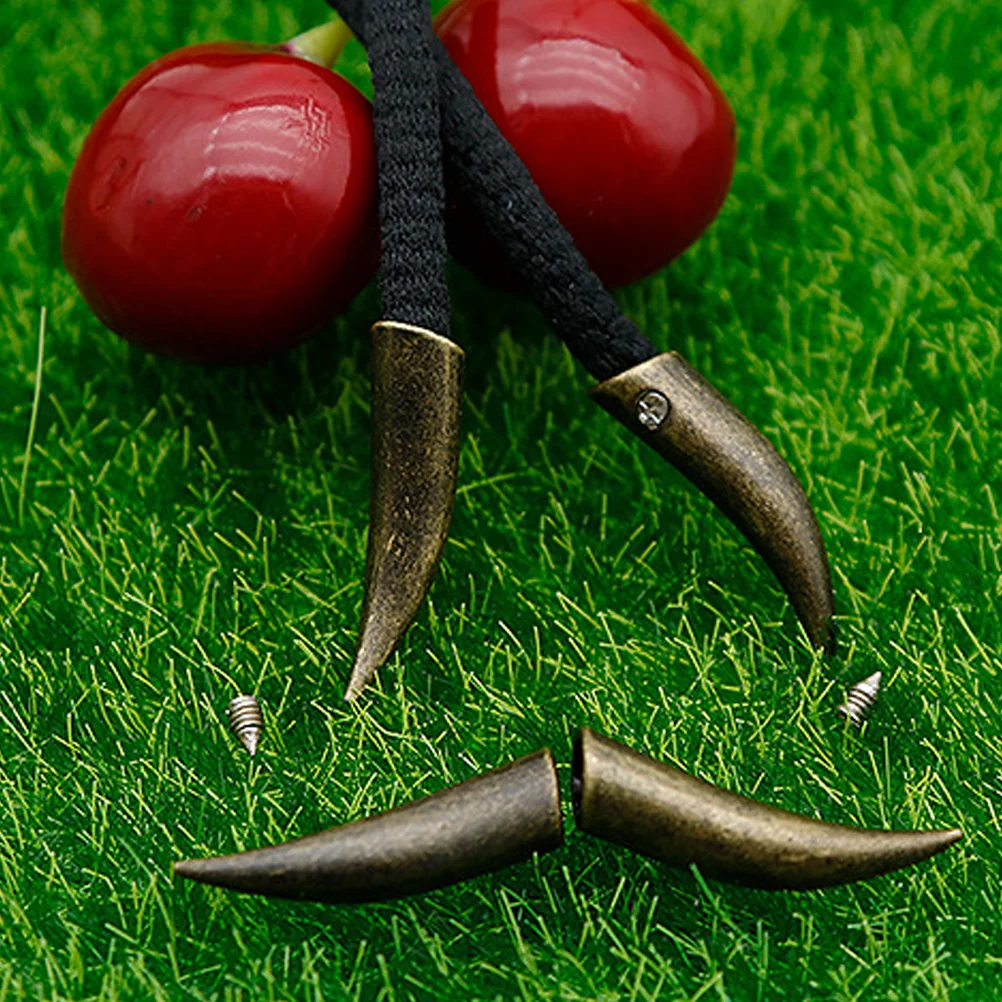 

4pcs Copper Cow Horn Metal Shoelace Tips Buckles for Shoe Lace End Caps Cord Repair Accessories
