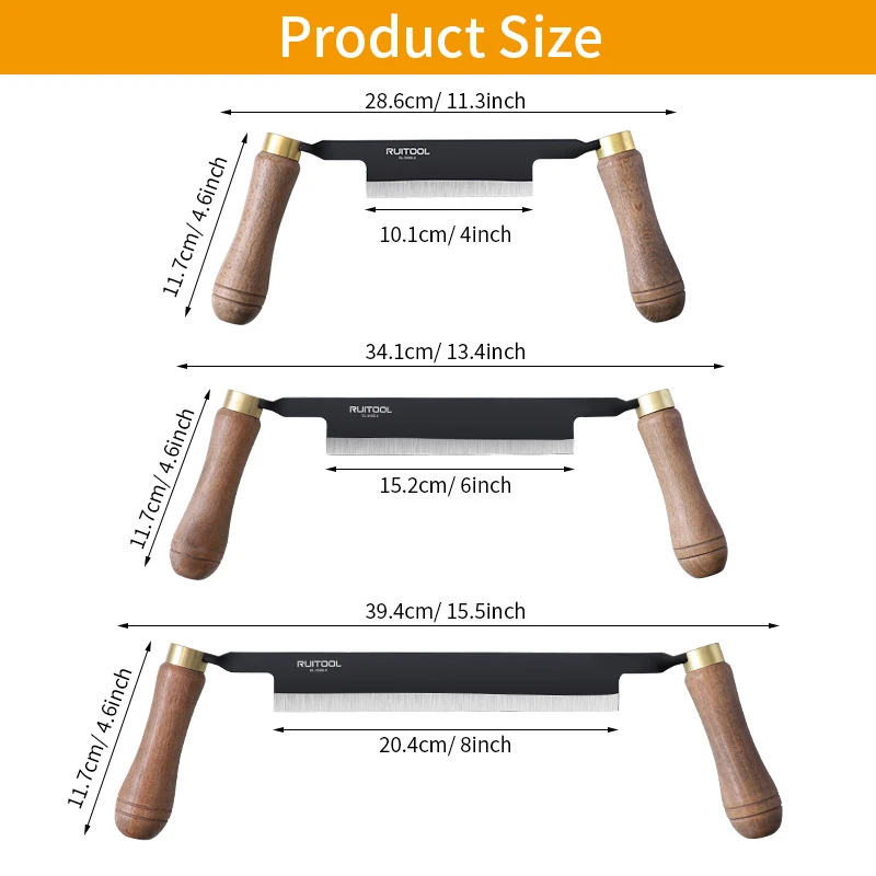 4/6/8Inch Draw Knife Debarking Tool With Curved Draw Knife Draw Shave For Woodworking Debarking Hand Tool