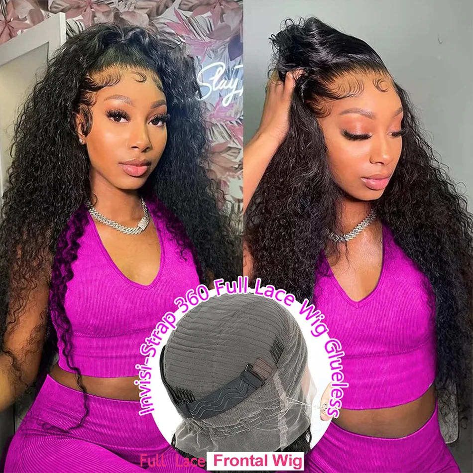 

360 Full Hd Кружевной вьющийся парик 30 дюймов Глубокая волна Парики фронта шнурка Человеческие волосы Скрытый шнурок 360 Кружевной фронтальный парик