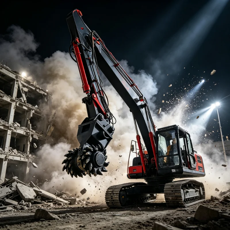 Mini Rock Crusher Hydraulic Rock Breaker Mini Excavator Attachments Transverse Drum Cutter Trenching Drum Cutter