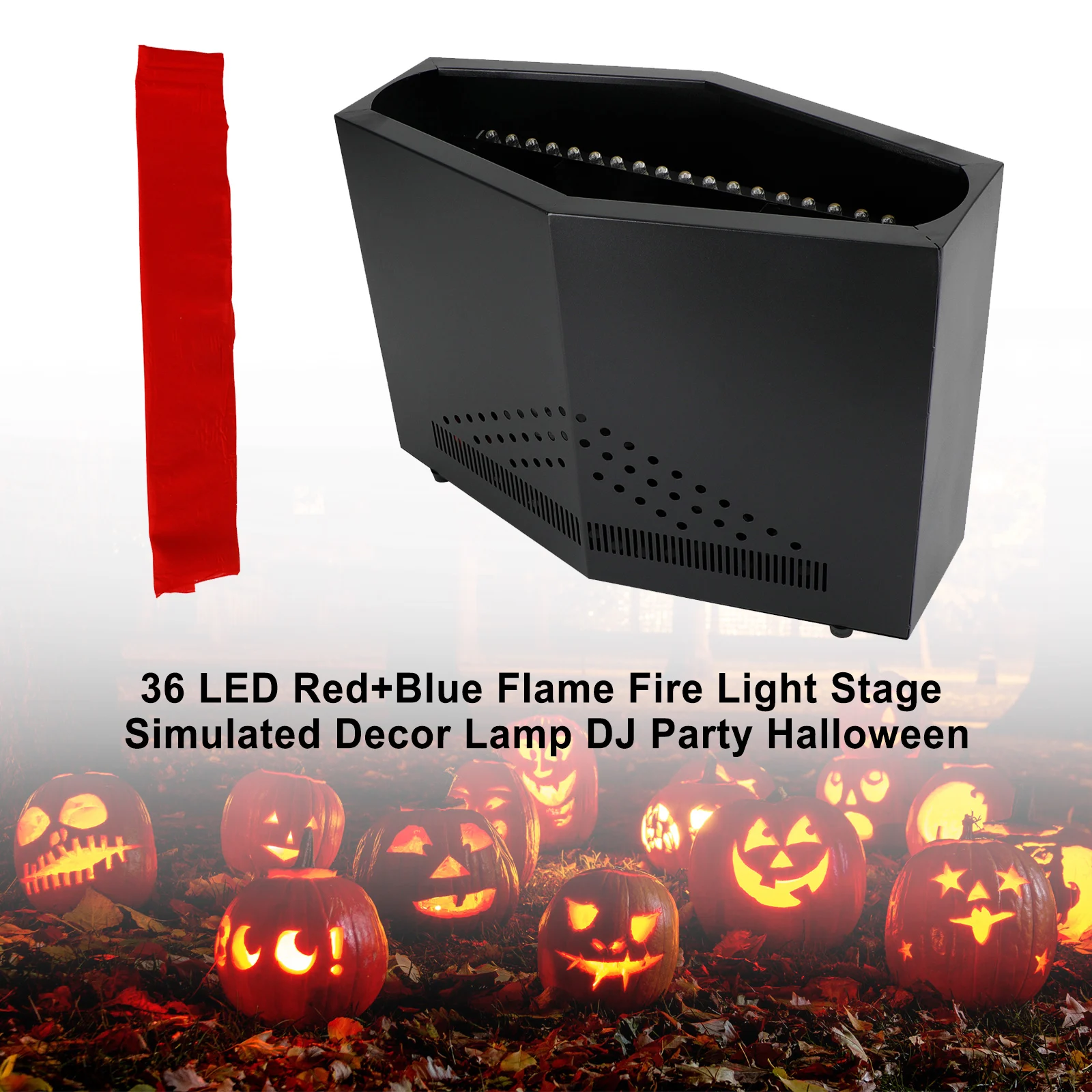 36 LED Red+Blue Flame Fire Light Stage Simulated Decor Lamp DJ Party Halloween