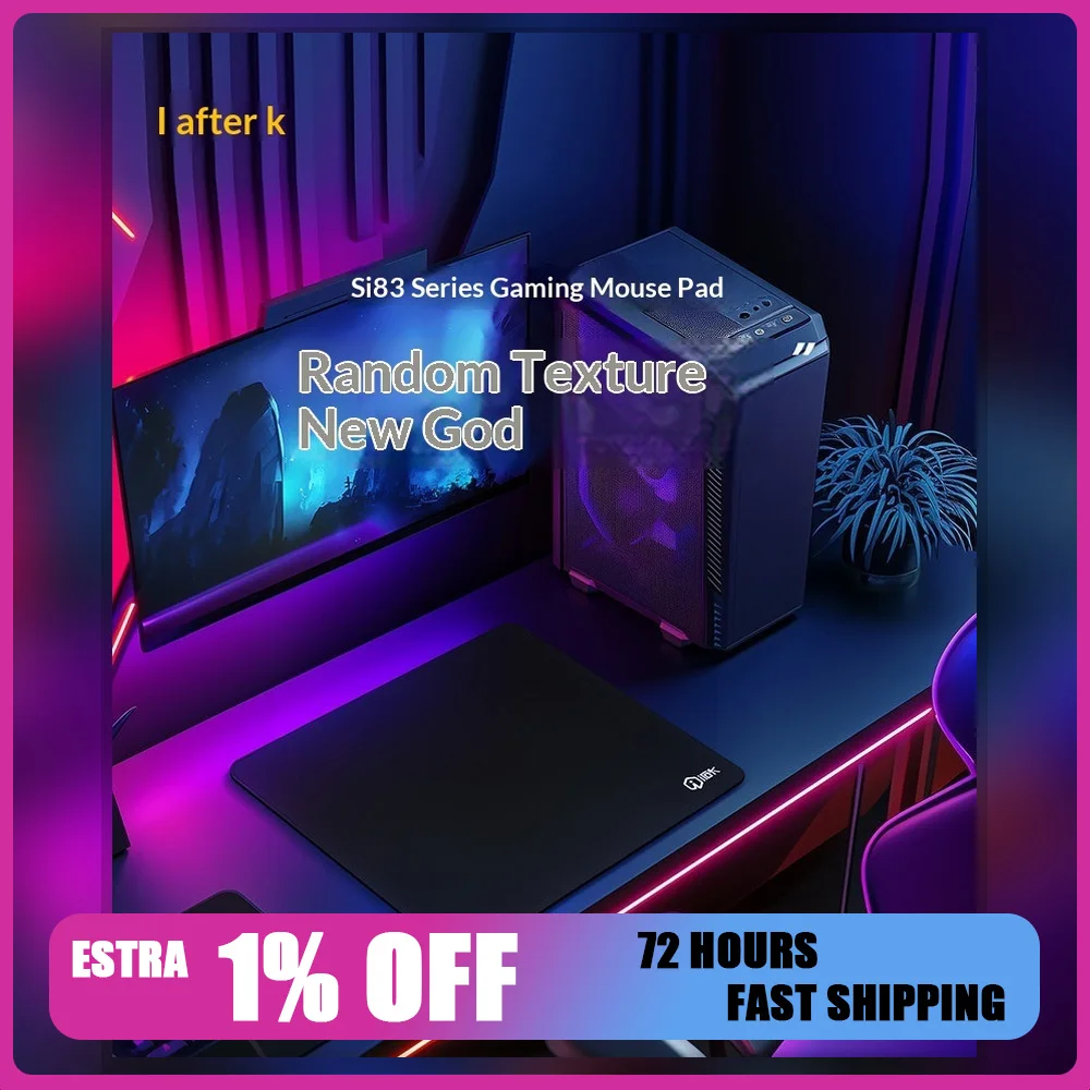 IROK Si83 Gaming Mouse Pad Soft Cloth Rubber Base Stitched Edge Desk Mat Black