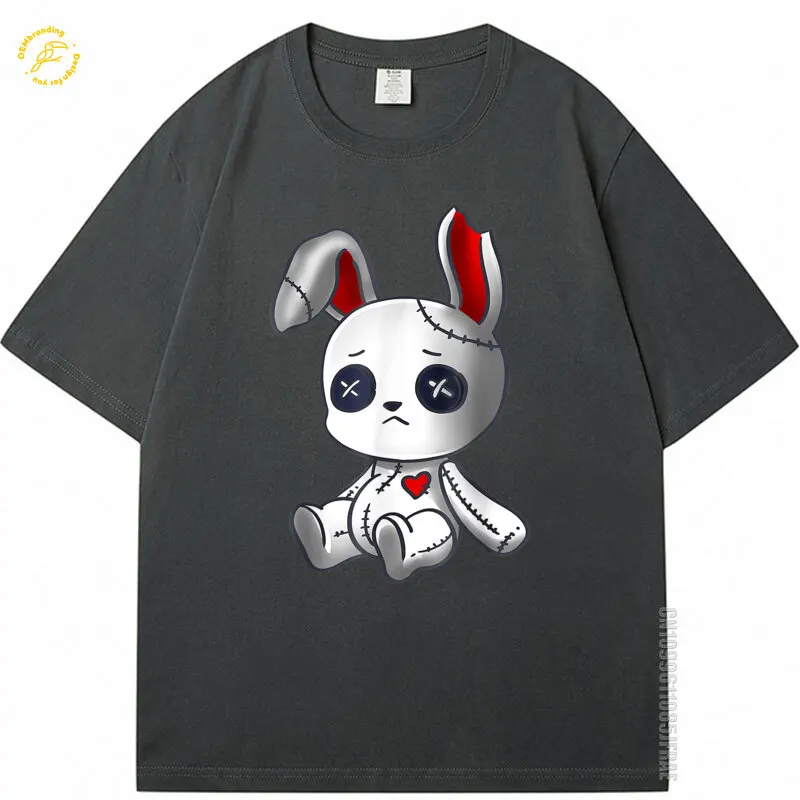 

Kawaii Rabbit Graphic Tops Tees Sad Men's Tshirt Cartoon T Shirts Easter Oversized T-Shirt חולצות לגברים Clothing ملابس للرجال