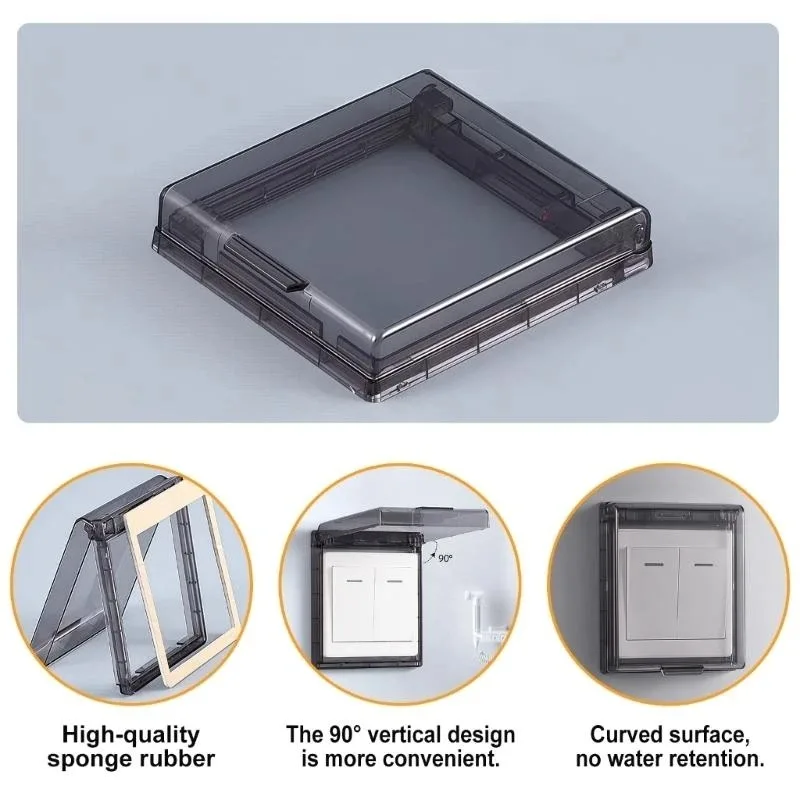 1 protecteur de commutateur transparent, boîtier étanche, design fin pour intérieur moderne