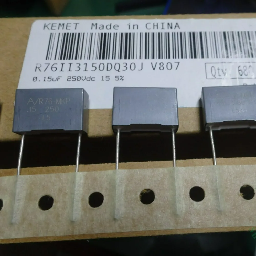 10pcs/lot AV R76 0.15uf 250V 150nf u15 154 J Brand New 15mm Film Capacitor (Thickness: 6mm) R76II3150DQ30J