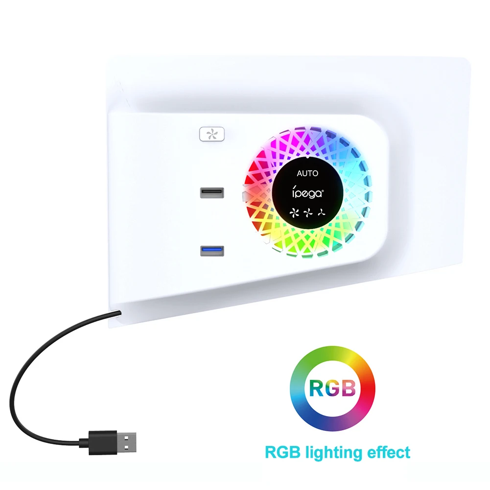 ز کے ساتھ بیرونی ماونٹڈ کولنگ فین کنسول USB کولر LED لائٹ 2 USB پورٹس گیم کنسول سائیڈ کولر PS5 سلم گیم کنسول کے لیے