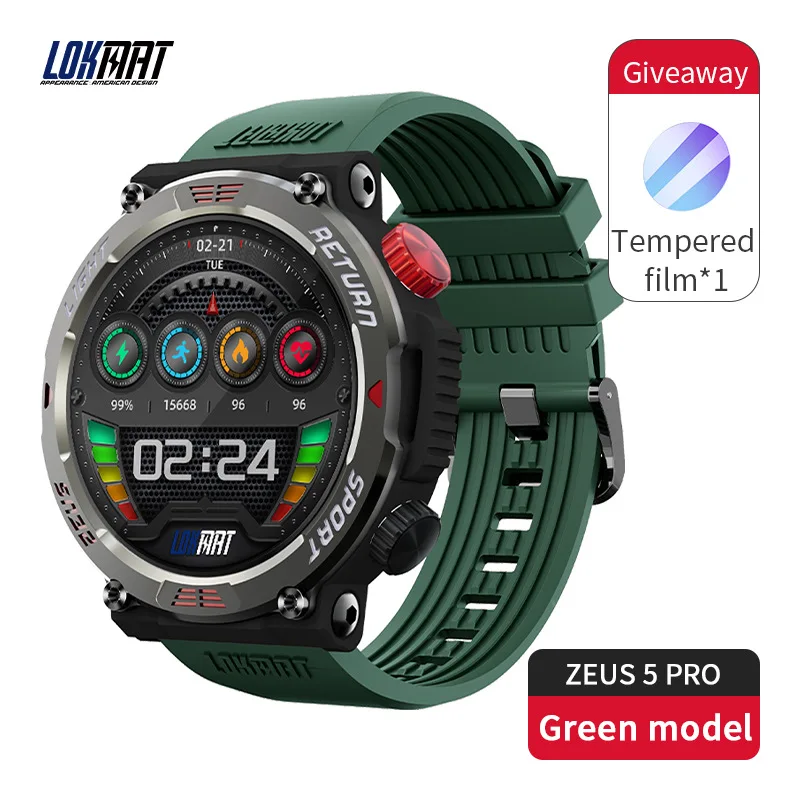 Lokmat Taschenlampe Smartwatch 50m wasserdicht BT Anrufe Uhr Unterstützung Paypal Fitness Tracker Nachricht Push Smartwatches für Telefon