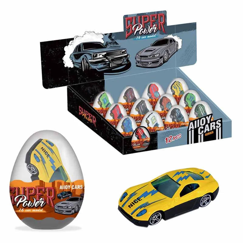 Kids Puzzle Toys 1:64 Alloy Car Cartoon Twisted Egg Car Racing Gliding Car Toys Sports Car Series Mini Inertia Car Pull Back Car