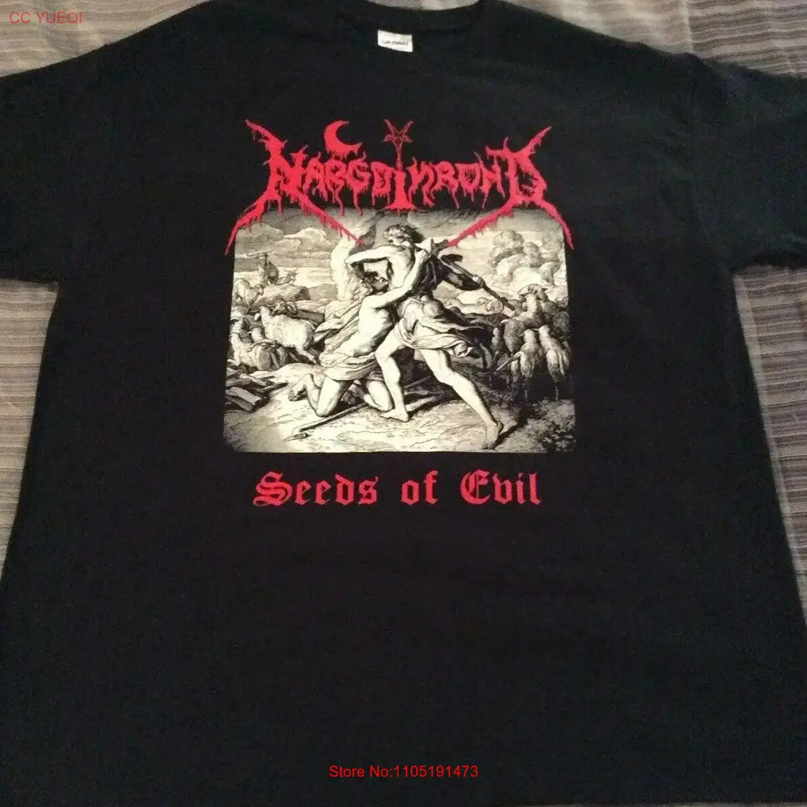 

NARGOTHROND Seed T Shirt XL Azarath The Chasm Inquisition Urgehal Urfaust vintage Washed designer clothes homme Casual fashion