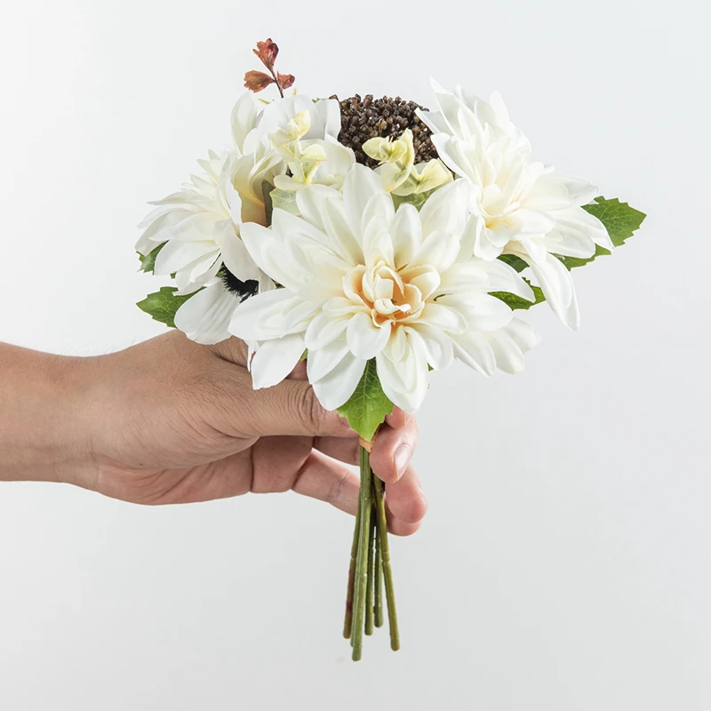 1 STÜCK Künstliche Blumen 7 Zweige Seidenchrysantheme Kombination Muttertagsgeschenk Festival Zubehör Zuhause Hochzeitsstrauß Dekor