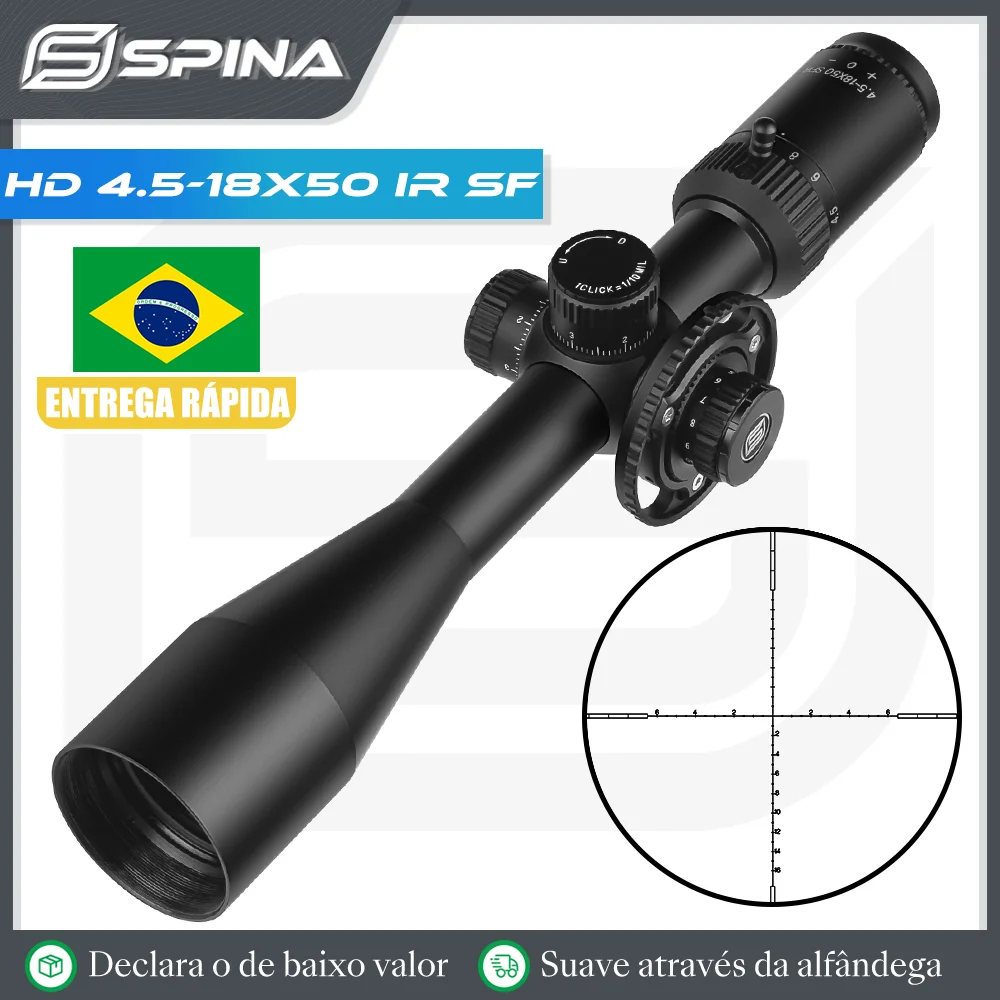 

Оптический прицел SPINA OPTICS HD 4,5-18x50, ИК SF, боковой Параллакс Adj, тактический охотничий винтовочный прицел с блокировкой револьвера, прицел для страйкбольной винтовки, и т. д.