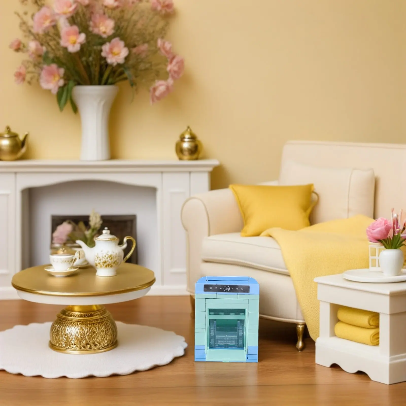 

Миниатюрная посудомоечная машина для кукольного домика, кухонный аксессуар для ролевых игр, развивающий подарок