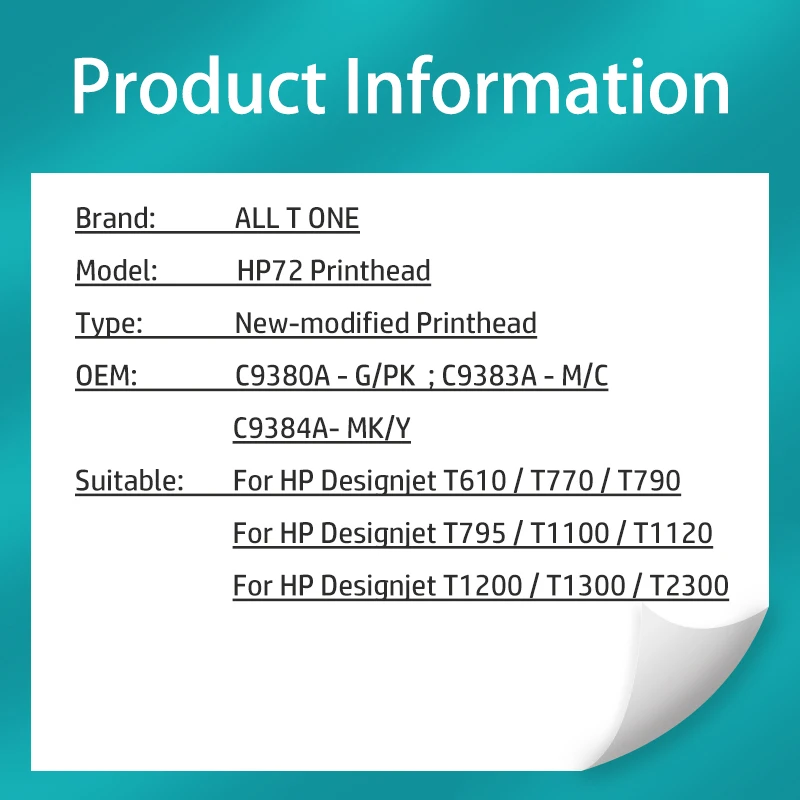 Imagem -06 - Cabaz de Impressão para Impressora hp C9380a C9383a C9384a Hp72 Designjet T1100 T1120 T1200 T1300 T610 T770 T790 T795