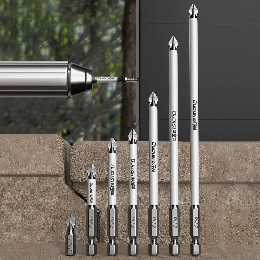 1/7 sztuk nowy magnetyczny wkrętak PH2 z antypoślizgowymi głowicami wkrętaków o wysokiej twardości głowica wsadowa 25/150mm wkrętak krzyżowy