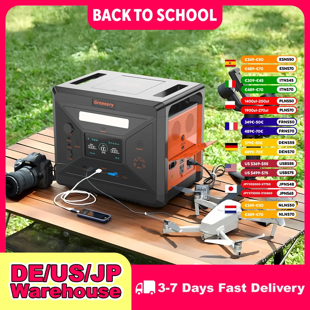 SOLARPLAY 2304WH Tragbares Kraftwerk LiFePo4-Batterie 2500 W BMS USV-Stromversorgung 220 V Solargenerator Speicher Energie Camping