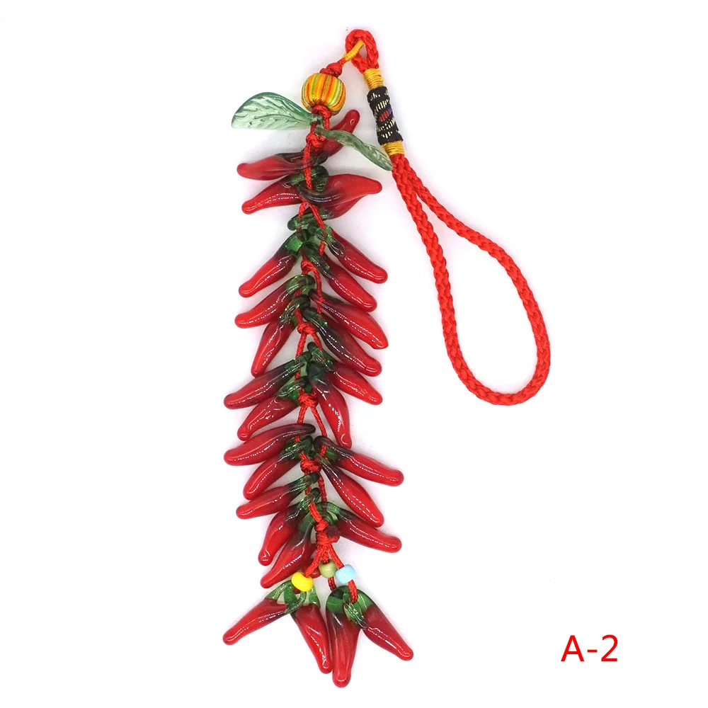 Stile cinese mascotte ricchezza fortunato Fengshui moneta in ottone peperoncino cavolo nodo cinese tessutofor bracciale auto appesa ornamenti camera