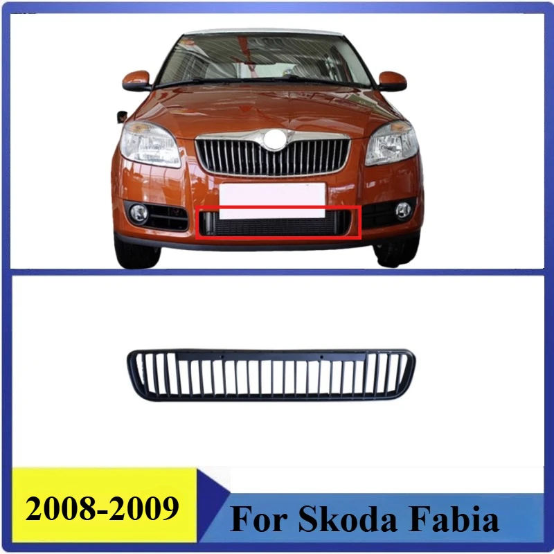 for Skoda Fabia 2012 2013 2014 Car Styling Auto Mesh Mask Cover Front Bumper Racing Grille Grill Fit