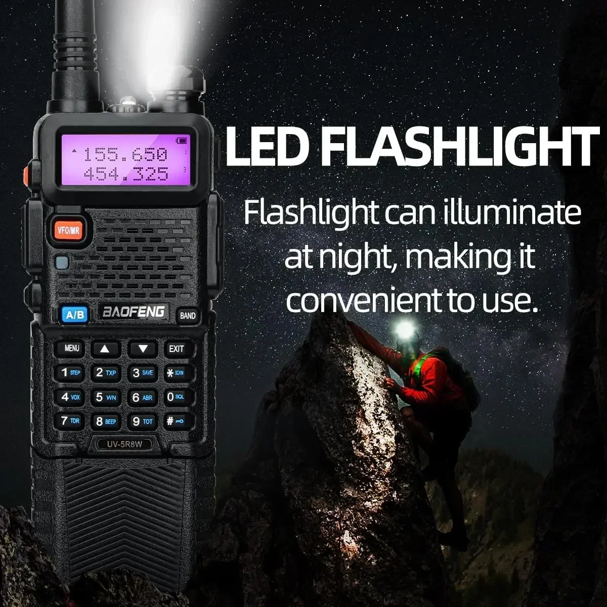 BAOFENG UV-5R 8 Вт, 2 шт., двухдиапазонная двусторонняя радиостанция дальнего действия с аккумулятором 3800 мАч, удобный FM-трансивер, радиолюбитель, рация