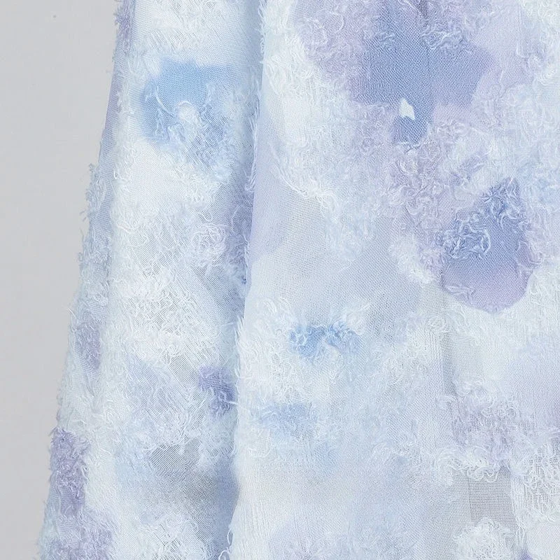 

Ink Wash Butterfly Frill Net Fabric Chinese Style Material Flowing Soft Fabric For Long Dress Traditional Clothing DIY Sewing