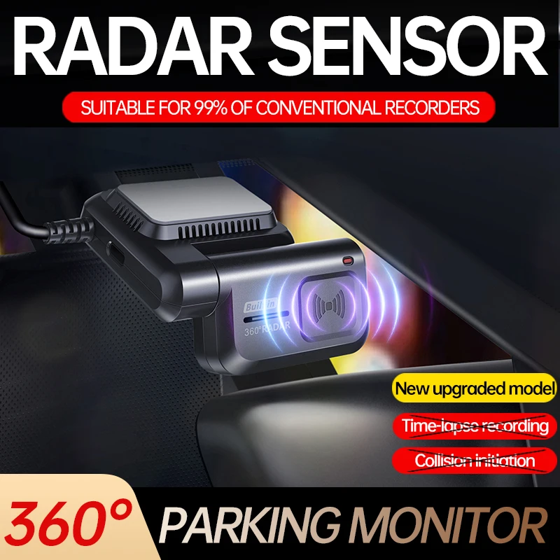 XUOIB 360° Radar Parking Surveillance Partner for Dash Cam & Hardwire Kit for 24H Parking Monitor in Car Suitable for Car DVR