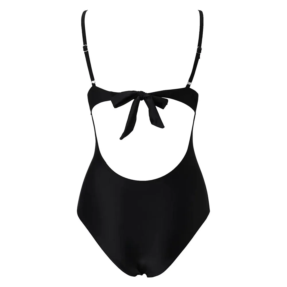 Mesh Patchwork Swimsuit One Piece Solid Swimwear Women Monikini Push-up Bra Hollow Out Bathing Suit Female Summer Beach Bodysuit