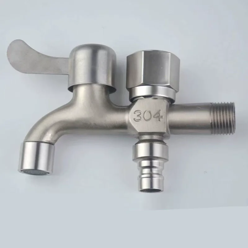 1Pc One-in-two-out Mop Pool Faucet Dual-water Dual-water Tap Expansion Faucet for Washing Machine Outdoor Garden Bibcock
