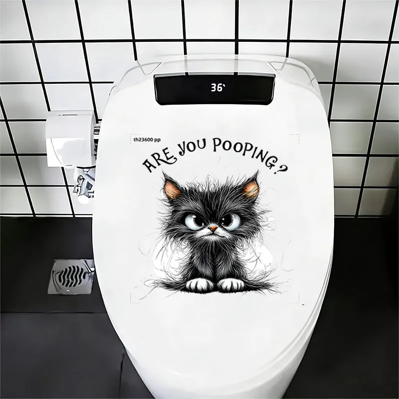 1Pc Fun and Creative Animal-Themed Toilet Wall Sticker, 