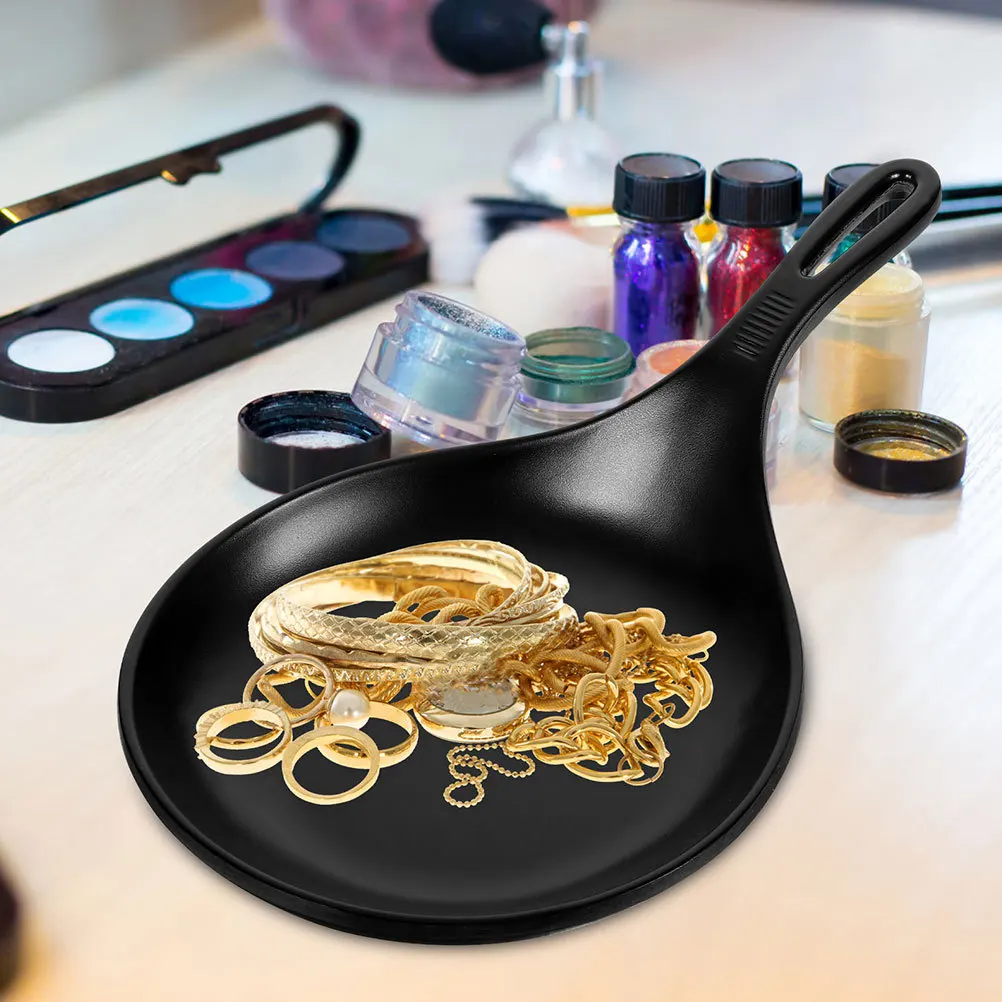 

1pc Spoon Plate With Handle Large Serving Tray For Kitchen Bathroom Storage Fruit Snack Dessert Tableware Multi-Function Tray