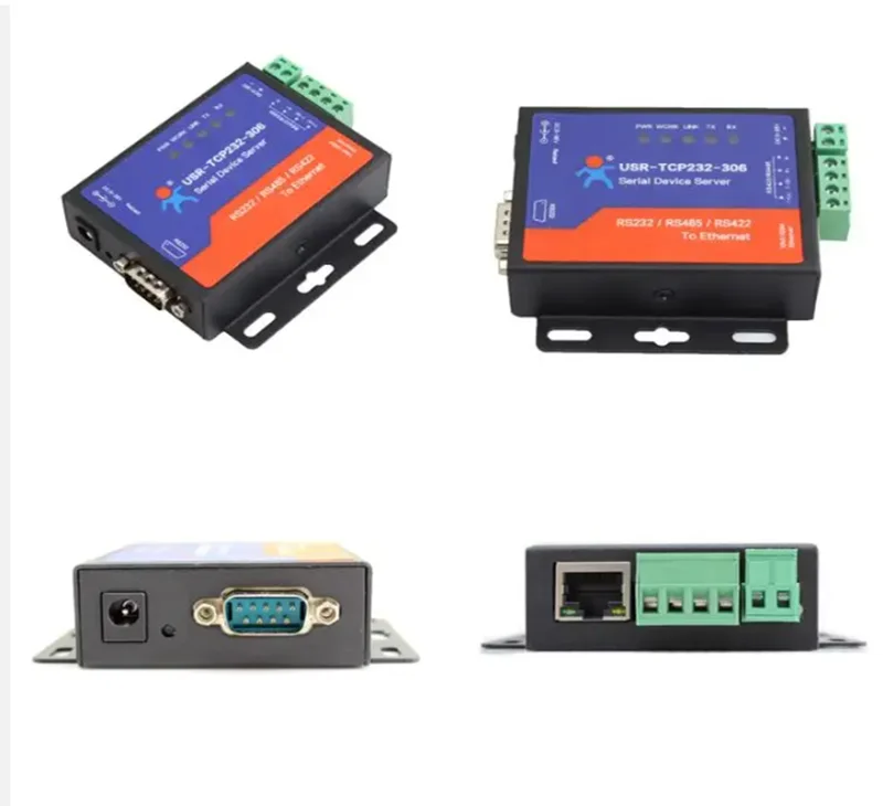 USR-TCP232-306 Low cost RS232 RS485 RS422 serial to network ethernet converter with web page function building automation