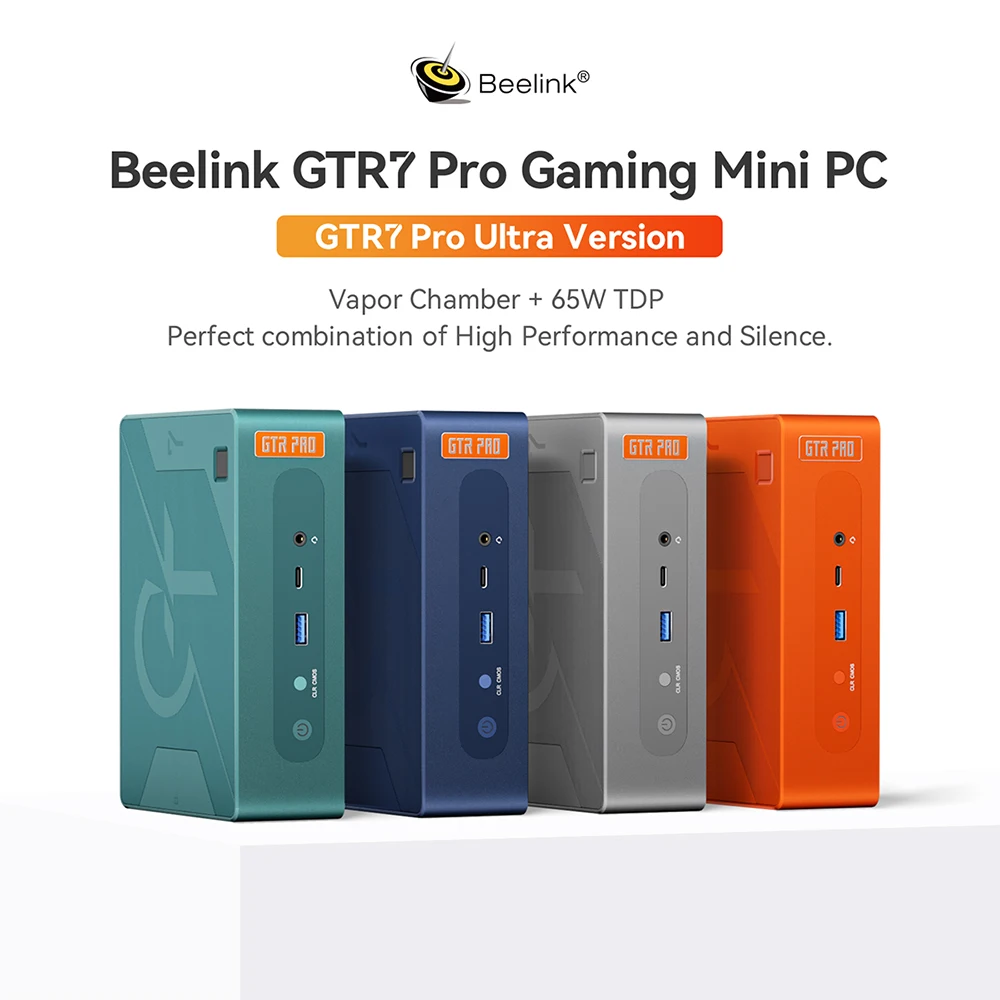 Beelink GTR7 PRO R9 7940HS Mini Pc Gaming Magnetic Power 32G DDR5 RAM 1T M.2 NVME SSD RJ45 4K UHD Dual HD for Ryzen9 windows 11