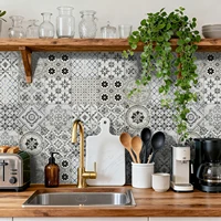 Self-Adhesive Wall Tile Decals, Peel and Stick Tile Stickers, Waterproof Backsplash Stickers for Kitchen Bathroom Decor, 24Pcs 6