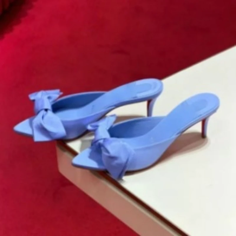 Women Fashion Slide Sandals Sexy Stiletto High Heels Pointed Toe Shallow Mouth Single Shoes Open Toe Peep Toe Women Dress Shoes