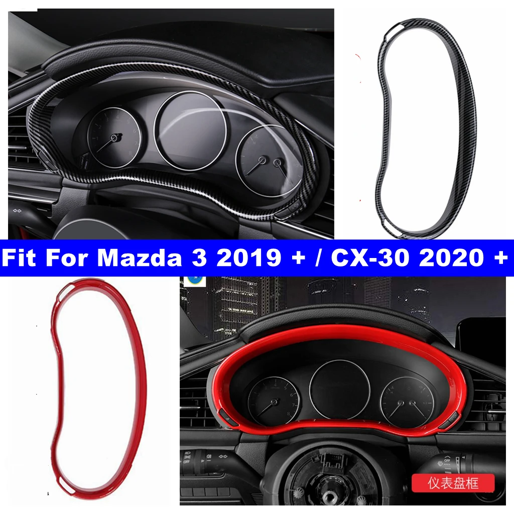 

Carbon Fiber / Red Auto Center Console Dashboard Instrument Panel Cover Trim For Mazda 3 2019 + / CX-30 2020 2021 2022 2023 2024