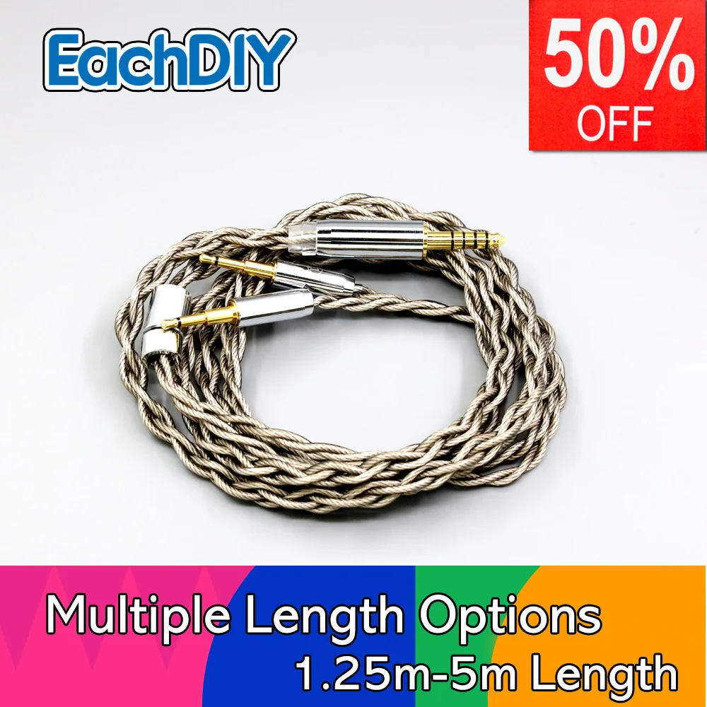 

99% Pure Silver + Graphene Silver Plated Shield Earphone Cable For Oppo PM-1 PM-2 Planar Magnetic 1MORE H1707 Sonus Faber Pryma