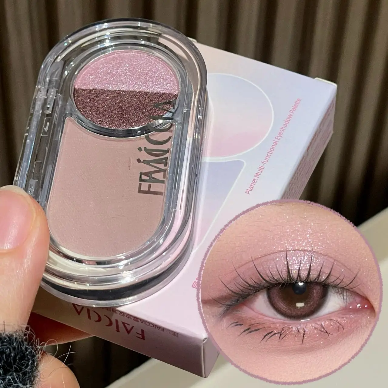 Faiccia Planet Multi Eyeshadow Palette Matte Base Double Glitter Blendable Pigment Mini Soft Daily Girly Eyes