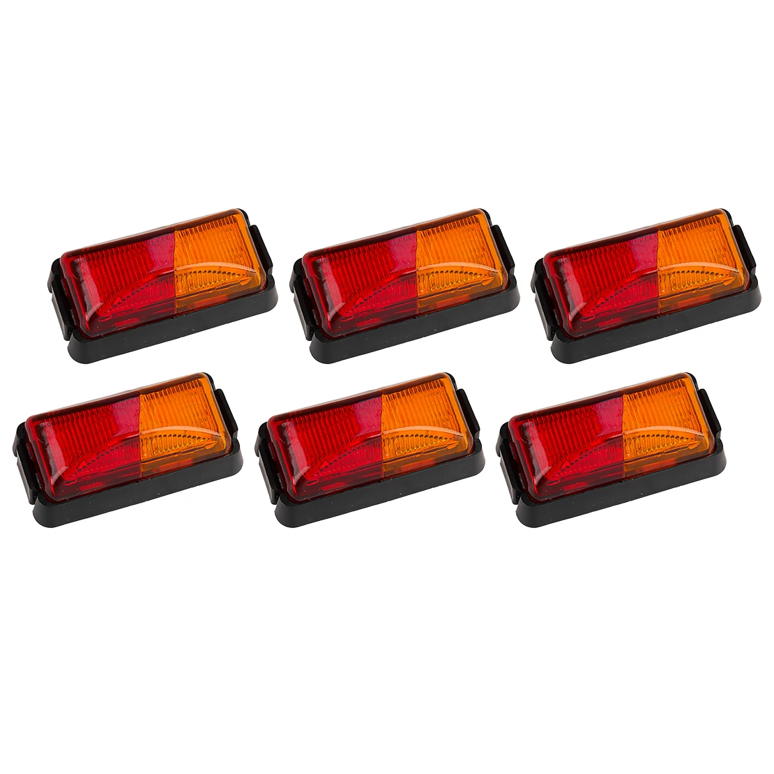 NEW 6pcs 10V-30V 8-LED Red & Amber Car SUV Van Lorry RV Bus Boat Trailer Truck Side Marker Light Clearance Lamp