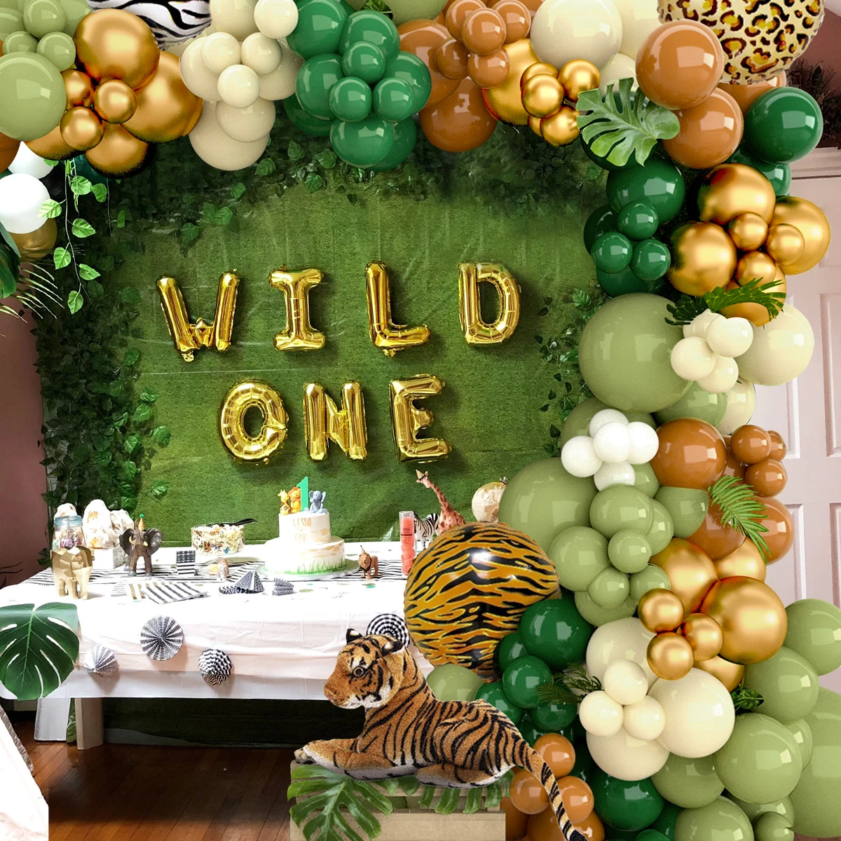 

Jungle Animal Balloon Garland Arch Kit Wild One Safari Birthday Party Decors Kids Boy Baby Shower Latex Balloons Party Supplies