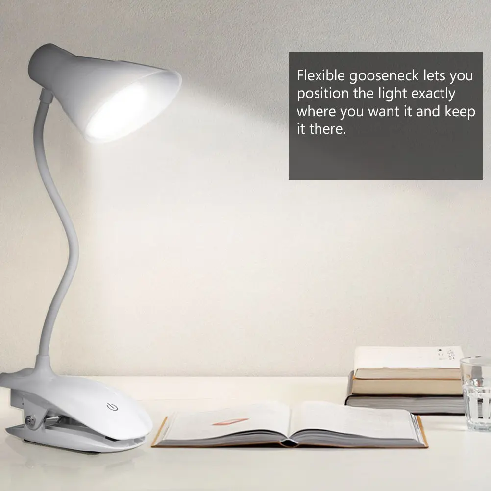

Портативная настольная лампа-прищепка с сенсорным экраном, складная, светодиодная, для защиты глаз, регулируемая, для учебы, работы, кемпинга