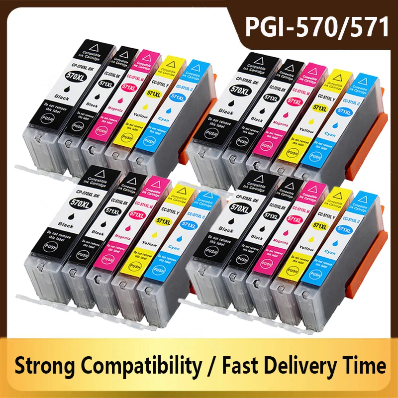 PGI570 PGI-570 CLI-571 Compatible ink Cartridge For Canon PIXMA MG5750 MG5751 MG5752 MG5753 MG6850 MG6851 MG6852 printer