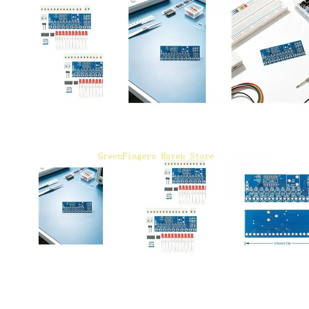 F68D Small LED Running Light Board Assembly, NE555 CD4017 Circuit with 10 Red Stepping LEDs and Variable Rate Control, 2.5-14.5